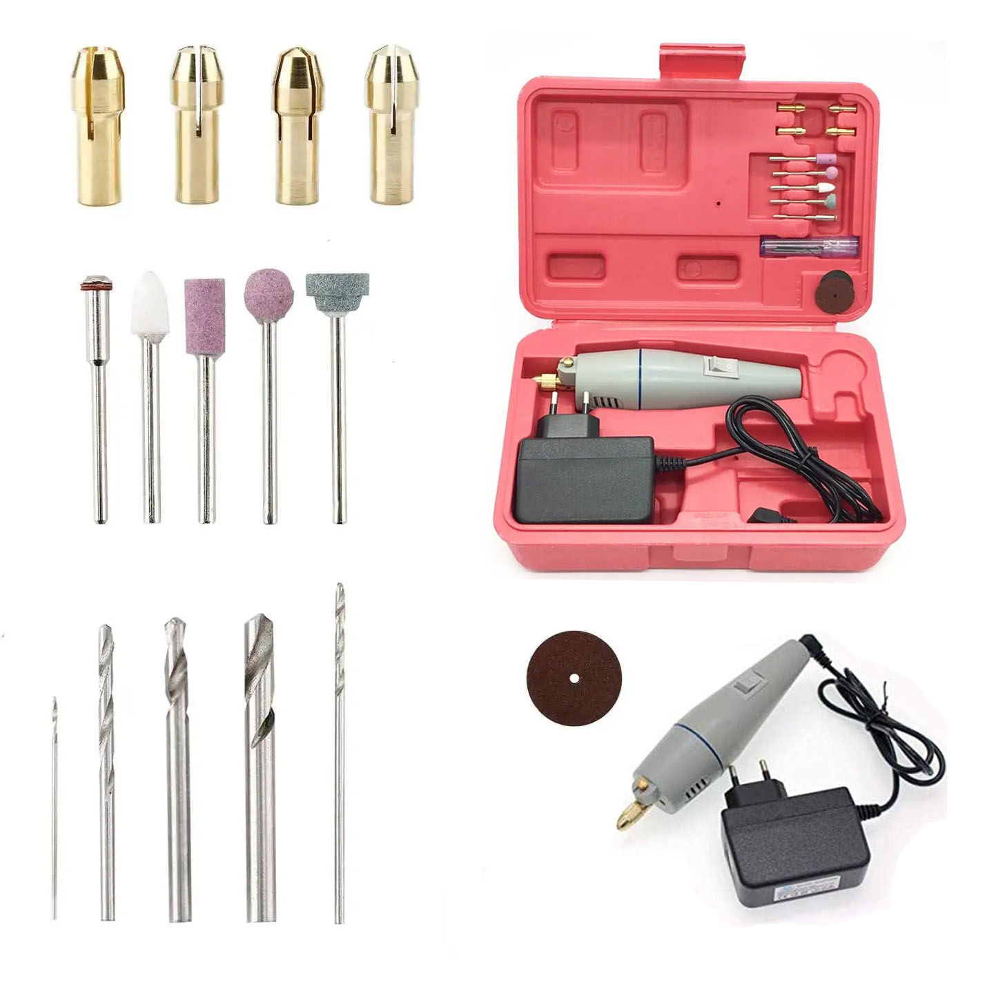 Dc 12V Motor Small Pcb Hand Drill Drilling Machine Compact Set With 10Pc 0.5-3Mm Drill Bit 0.3-4Mm Jto Keyless Chuck